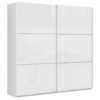 KAST MET SCHUIFDEUREN, wit, wit, hoogglans