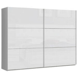 KAST MET SCHUIFDEUREN, wit, wit, hoogglans