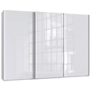 KAST MET SCHUIFDEUREN, wit, wit, hoogglans