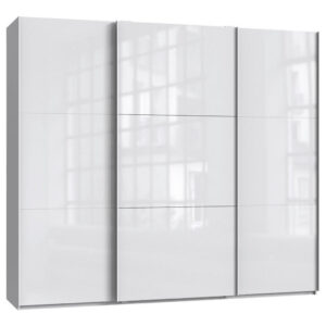 KAST MET SCHUIFDEUREN, wit, wit, hoogglans