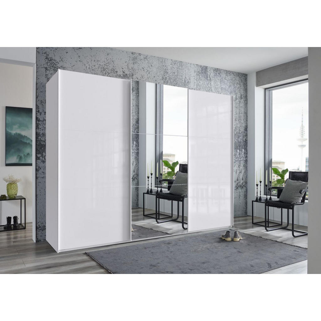 KAST MET SCHUIFDEUREN, wit, wit, hoogglans