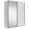 KAST MET SCHUIFDEUREN, transparant, wit, hoogglans