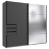 KAST MET SCHUIFDEUREN, antraciet, transparant