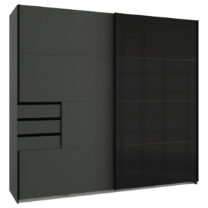 KAST MET SCHUIFDEUREN, grafietkleur, zwart