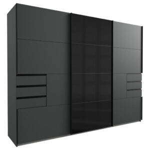 KAST MET SCHUIFDEUREN, grafietkleur, zwart