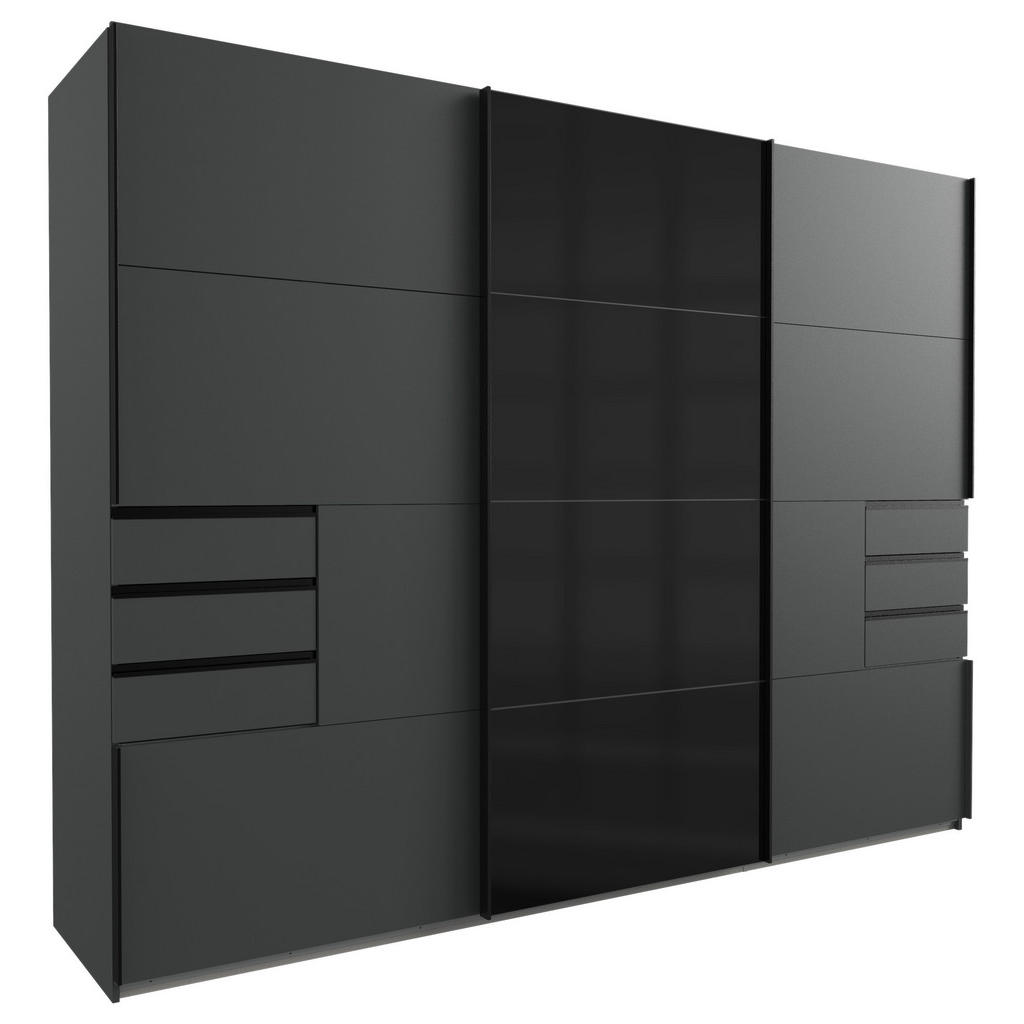 KAST MET SCHUIFDEUREN, grafietkleur, zwart