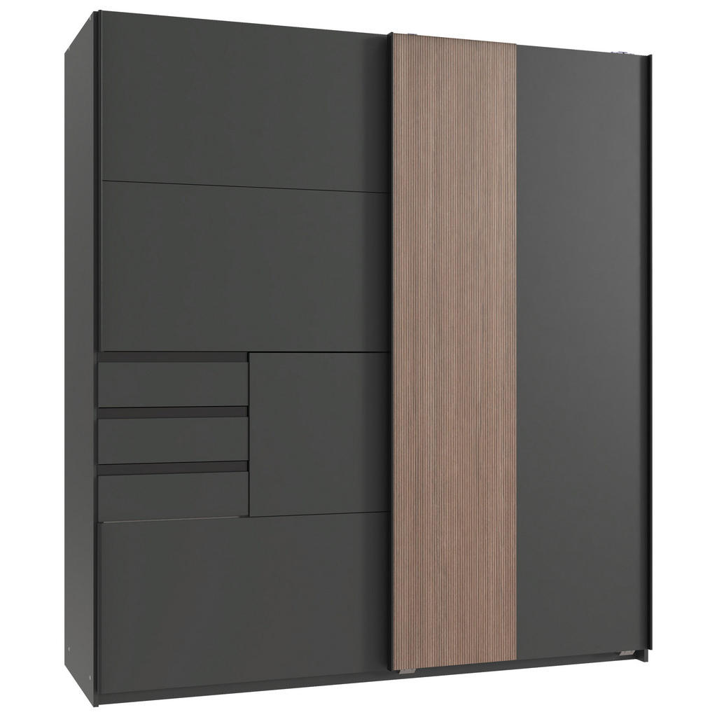 KAST MET SCHUIFDEUREN, bruin, grafietkleur