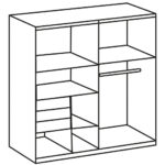 KAST MET SCHUIFDEUREN, wit, eikenkleur thumbnail 5