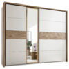 KAST MET SCHUIFDEUREN, wit, eikenkleur