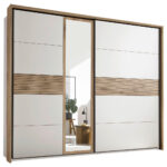 KAST MET SCHUIFDEUREN, wit, eikenkleur thumbnail 1