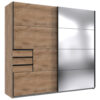 KAST MET SCHUIFDEUREN, transparant, eikenkleur