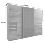 KAST MET SCHUIFDEUREN, transparant, eikenkleur thumbnail 3