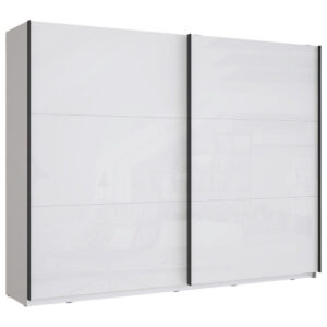 KAST MET SCHUIFDEUREN, wit, wit, hoogglans