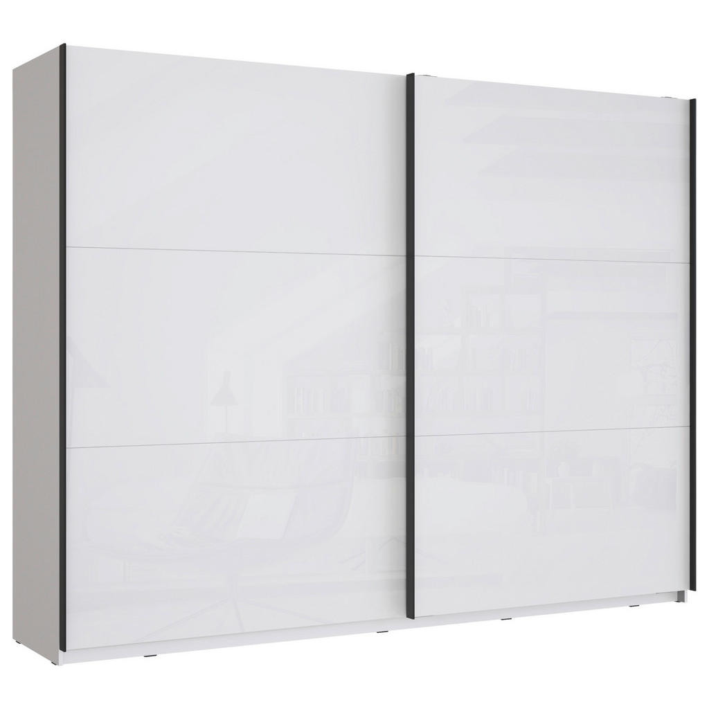 KAST MET SCHUIFDEUREN, wit, wit, hoogglans