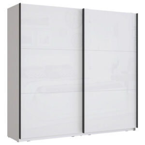 KAST MET SCHUIFDEUREN, wit, wit, hoogglans