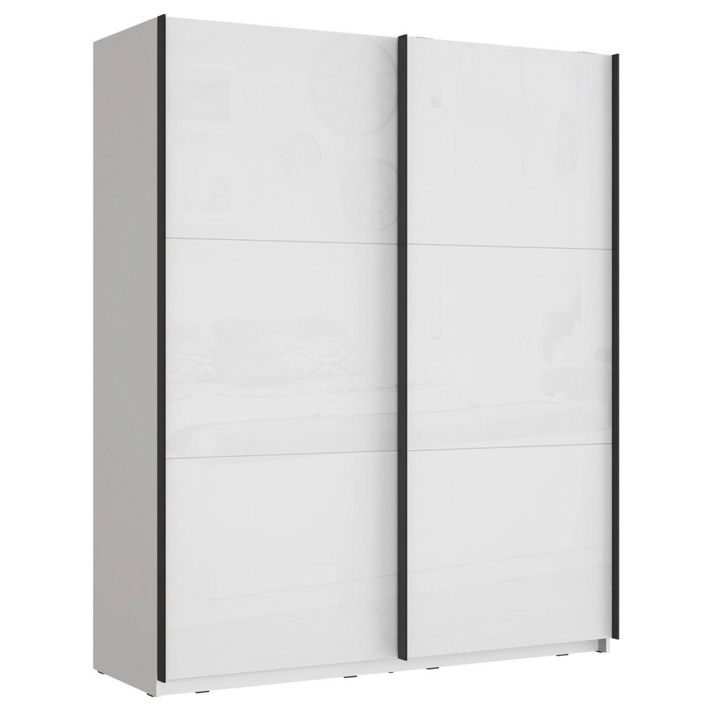 KAST MET SCHUIFDEUREN, wit, wit, hoogglans