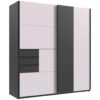 KAST MET SCHUIFDEUREN, grafietkleur, wit