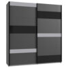 KAST MET SCHUIFDEUREN, grafietkleuren, grijs, zwart