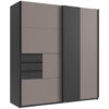 KAST MET SCHUIFDEUREN, kleuren grafiet, wit, sahara