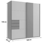 KAST MET SCHUIFDEUREN, kleuren grafiet, wit, sahara thumbnail 3