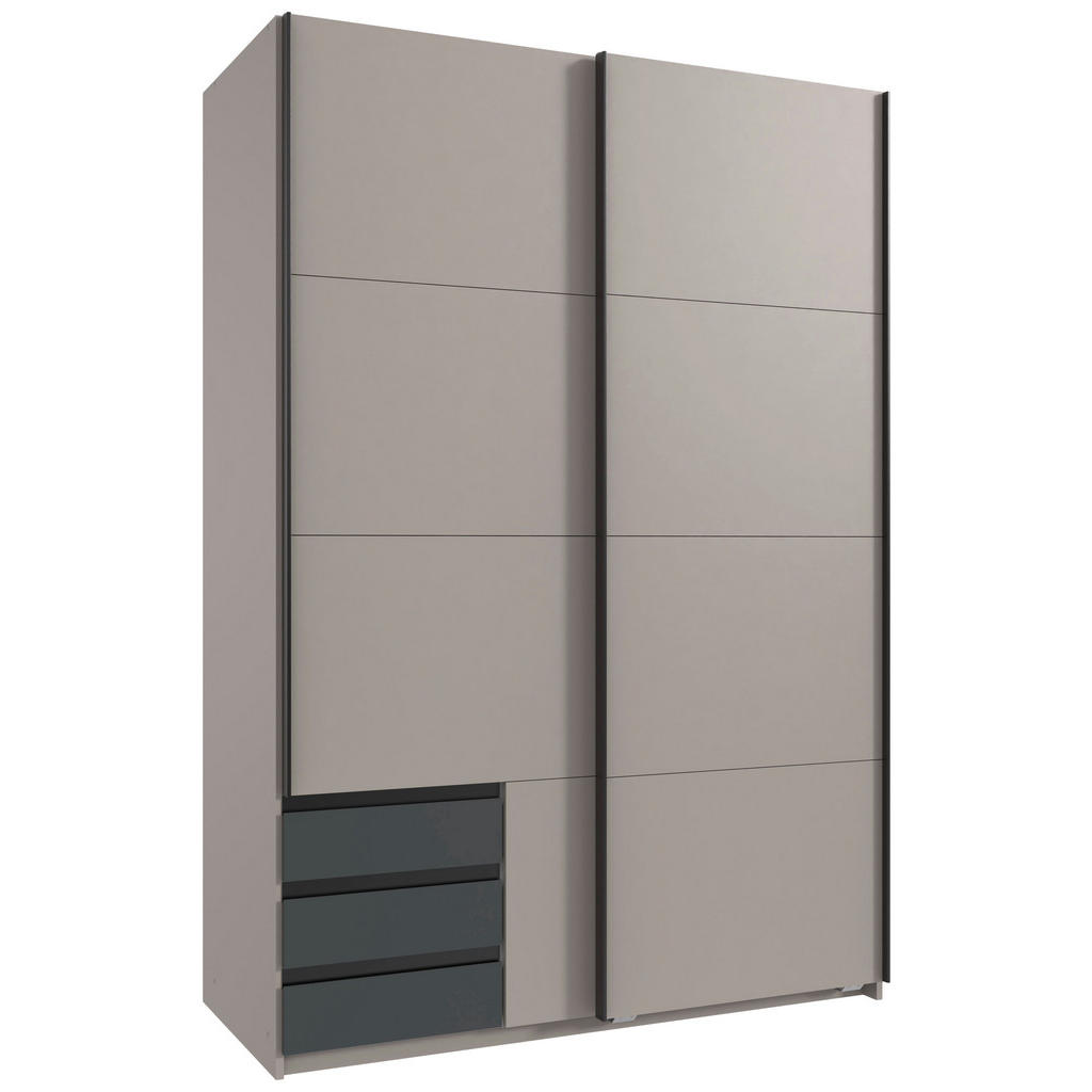 KAST MET SCHUIFDEUREN, kleuren grafiet, grijs, sahara