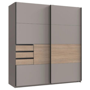 KAST MET SCHUIFDEUREN, grijs, eikenkleur, sahara