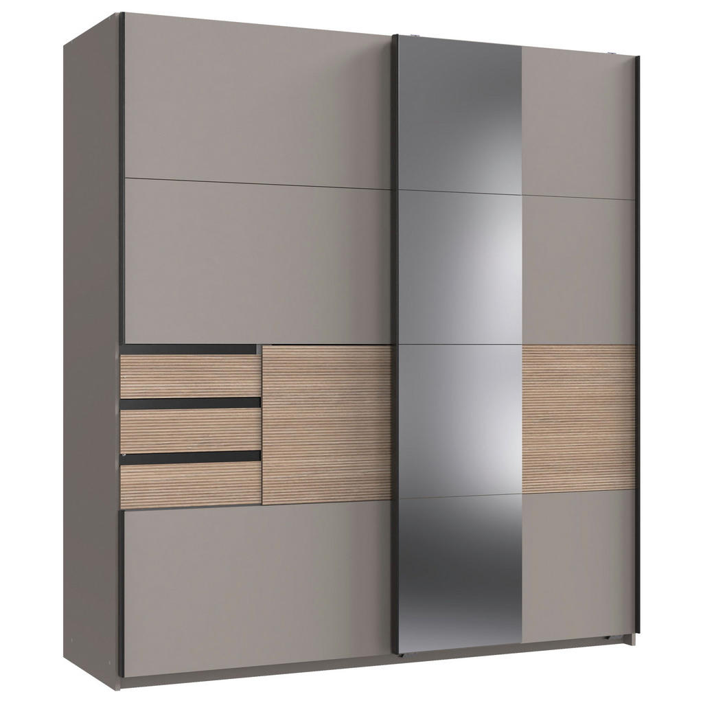 KAST MET SCHUIFDEUREN, grijs, eikenkleur, sahara