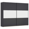 KAST MET SCHUIFDEUREN, grijs, wit