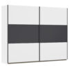 KAST MET SCHUIFDEUREN, grijs, wit