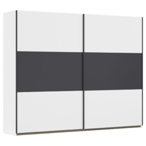 KAST MET SCHUIFDEUREN, grijs, wit