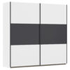 KAST MET SCHUIFDEUREN, grijs, wit