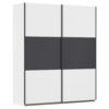 KAST MET SCHUIFDEUREN, grijs, wit