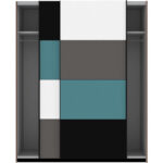 KAST MET SCHUIFDEUREN, grijs, groen, zwart, wit, eikenkleur thumbnail 3