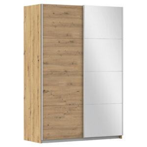 KAST MET SCHUIFDEUREN, zilverkleur, ambachtelijk eikenhout