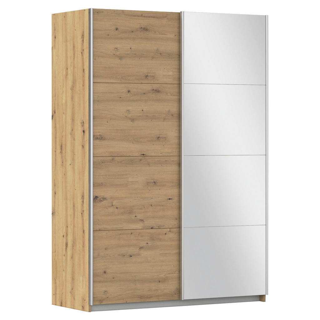 KAST MET SCHUIFDEUREN, zilverkleur, ambachtelijk eikenhout
