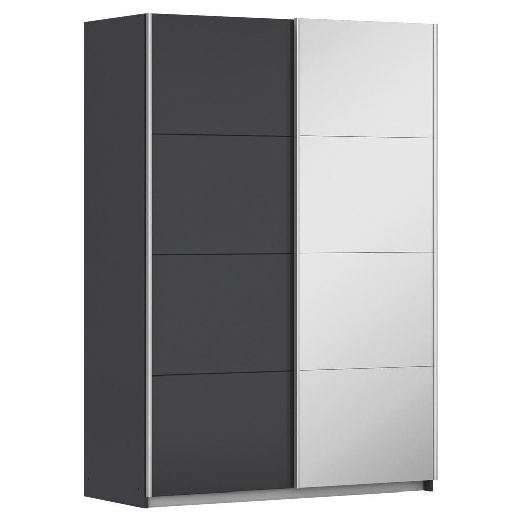 KAST MET SCHUIFDEUREN, grafietkleur, zilverkleur