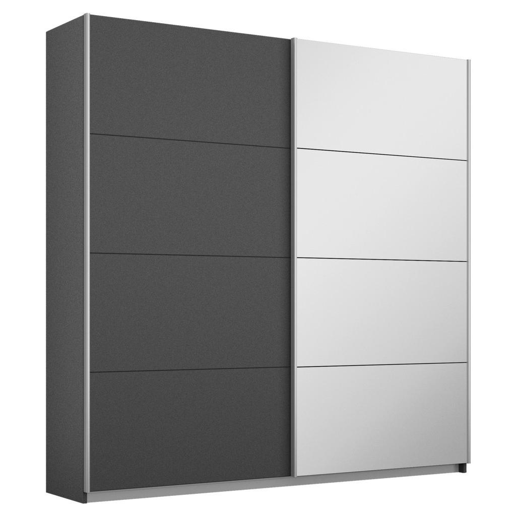 KAST MET SCHUIFDEUREN, grafietkleur, zilverkleur
