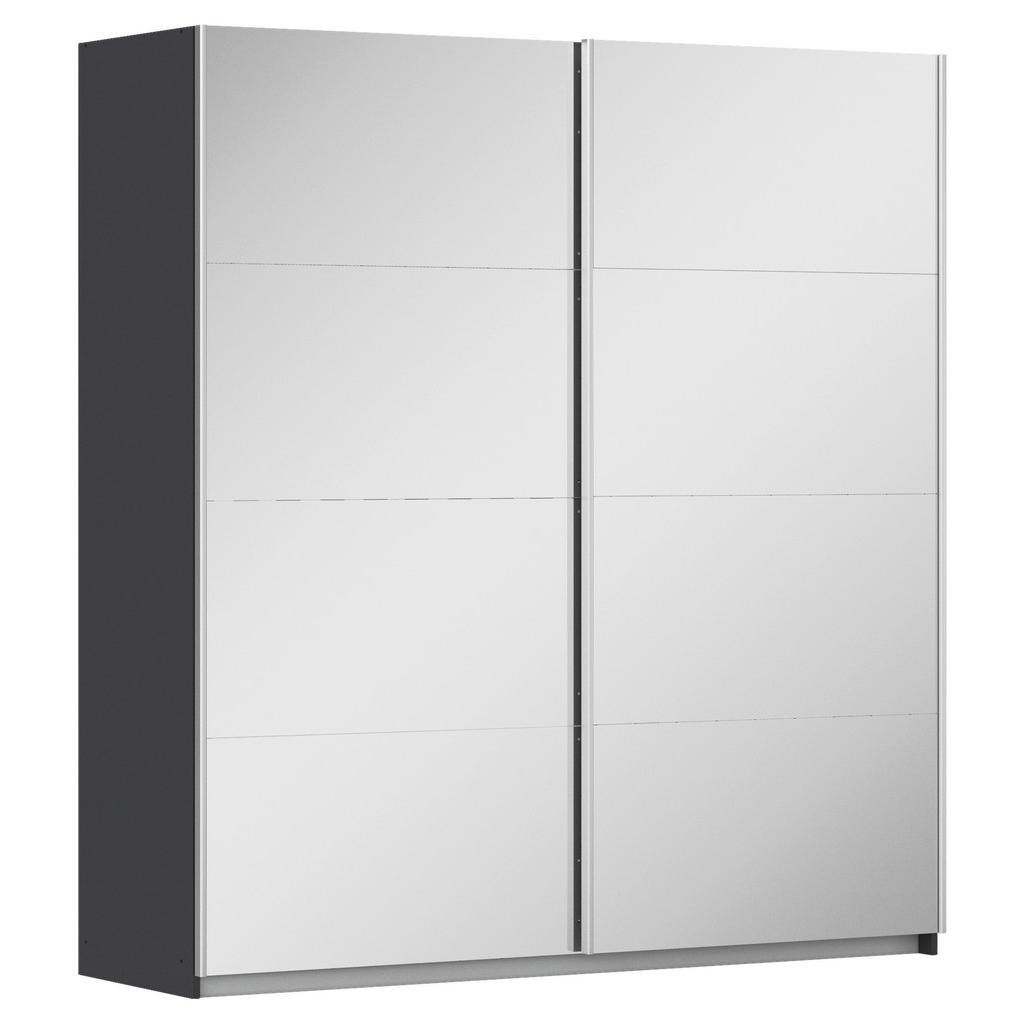 KAST MET SCHUIFDEUREN, grafietkleur, zilverkleur