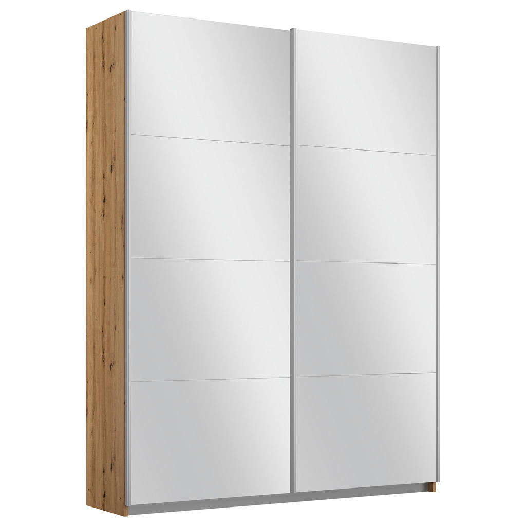 KAST MET SCHUIFDEUREN, zilverkleur, ambachtelijk eikenhout