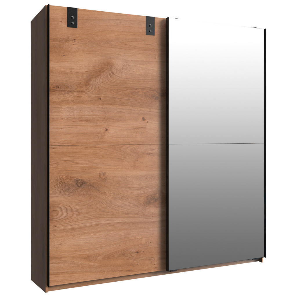 KAST MET SCHUIFDEUREN, zilverkleur, eikenkleur