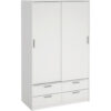 KAST MET SCHUIFDEUREN, wit