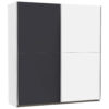 KAST MET SCHUIFDEUREN, wit, donkergrijs
