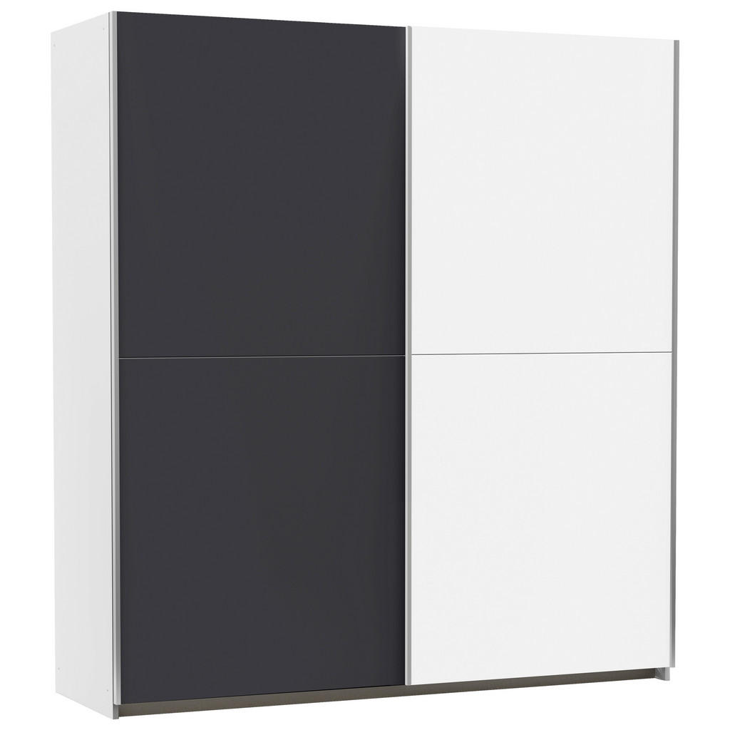 KAST MET SCHUIFDEUREN, wit, donkergrijs