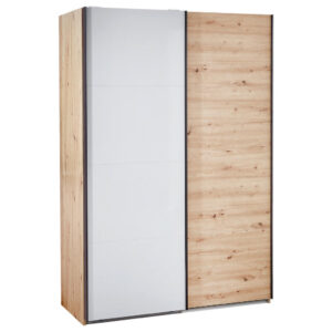 KAST MET SCHUIFDEUREN, grijs, eikenkleur