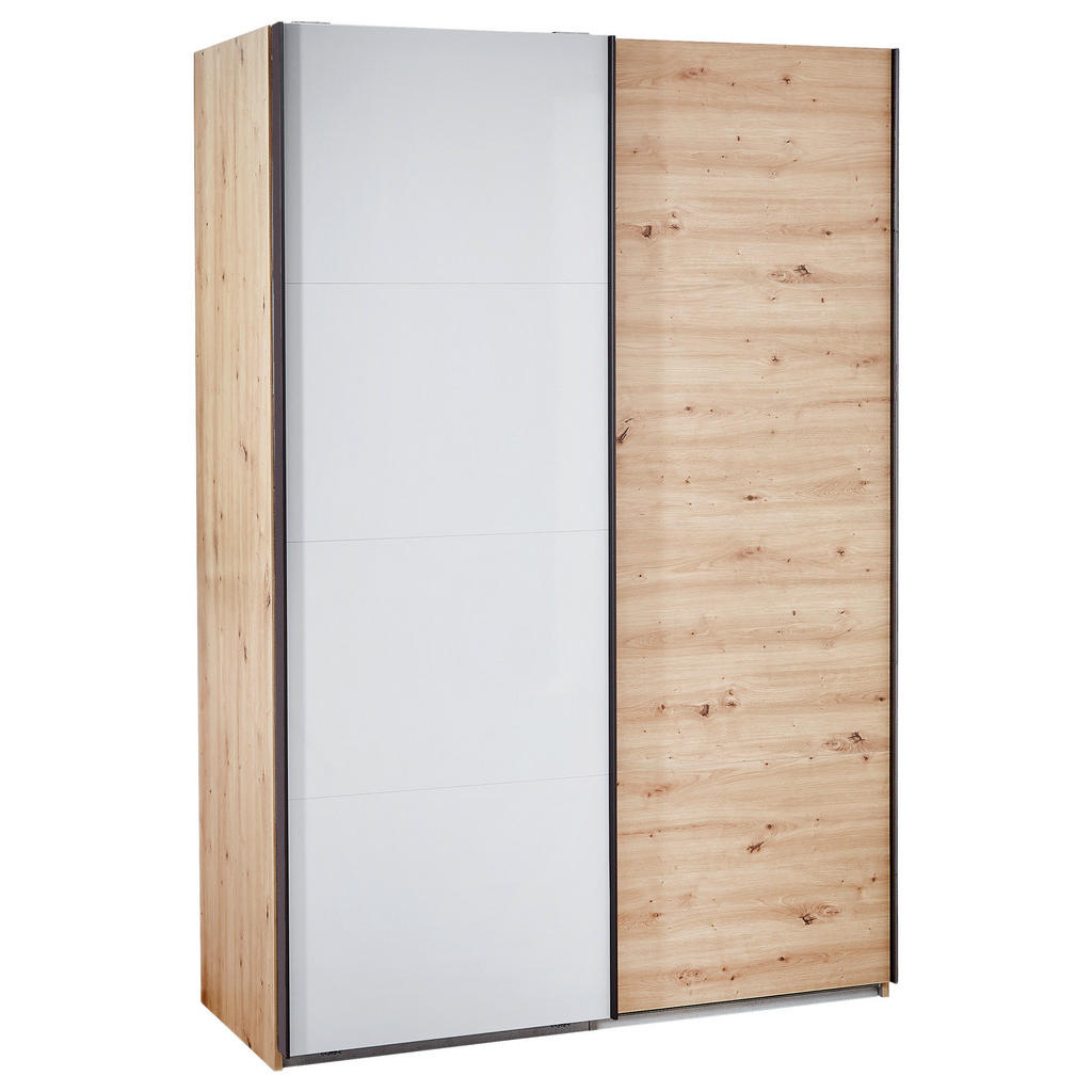 KAST MET SCHUIFDEUREN, grijs, eikenkleur