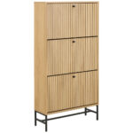 KAST MET KLEPPEN VOOR SCHOEN gefineerd zwart, eikenkleur thumbnail 1