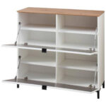 KAST MET KLEPPEN VOOR SCHOEN wit, ambachtelijk eiken thumbnail 3