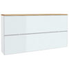 KAST MET KLEPPEN VOOR SCHOEN gefineerd wit, eikenkleur
