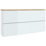 KAST MET KLEPPEN VOOR SCHOEN gefineerd wit, eikenkleur thumbnail 1