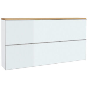 KAST MET KLEPPEN VOOR SCHOEN gefineerd wit, eikenkleur
